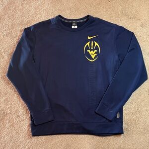 Nike WVU Men's Navy Crewneck Size Large